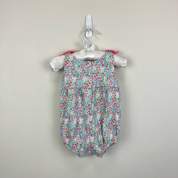 Janie and Jack Ditsy Floral Bow Romper 3-6 Months - Picture 6 of 7